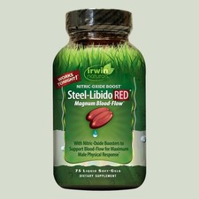 Irwin Naturals Steel-Libido Red 75 Softgels Male Support Supplement-NEW!!!