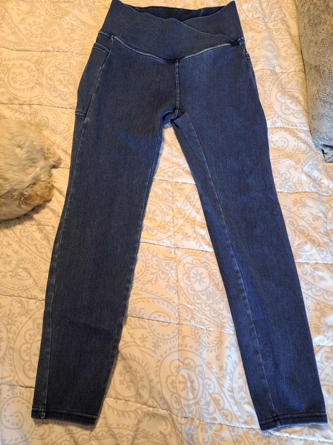 Halara Cross-Front Jean-Style Leggings with Side Pockets