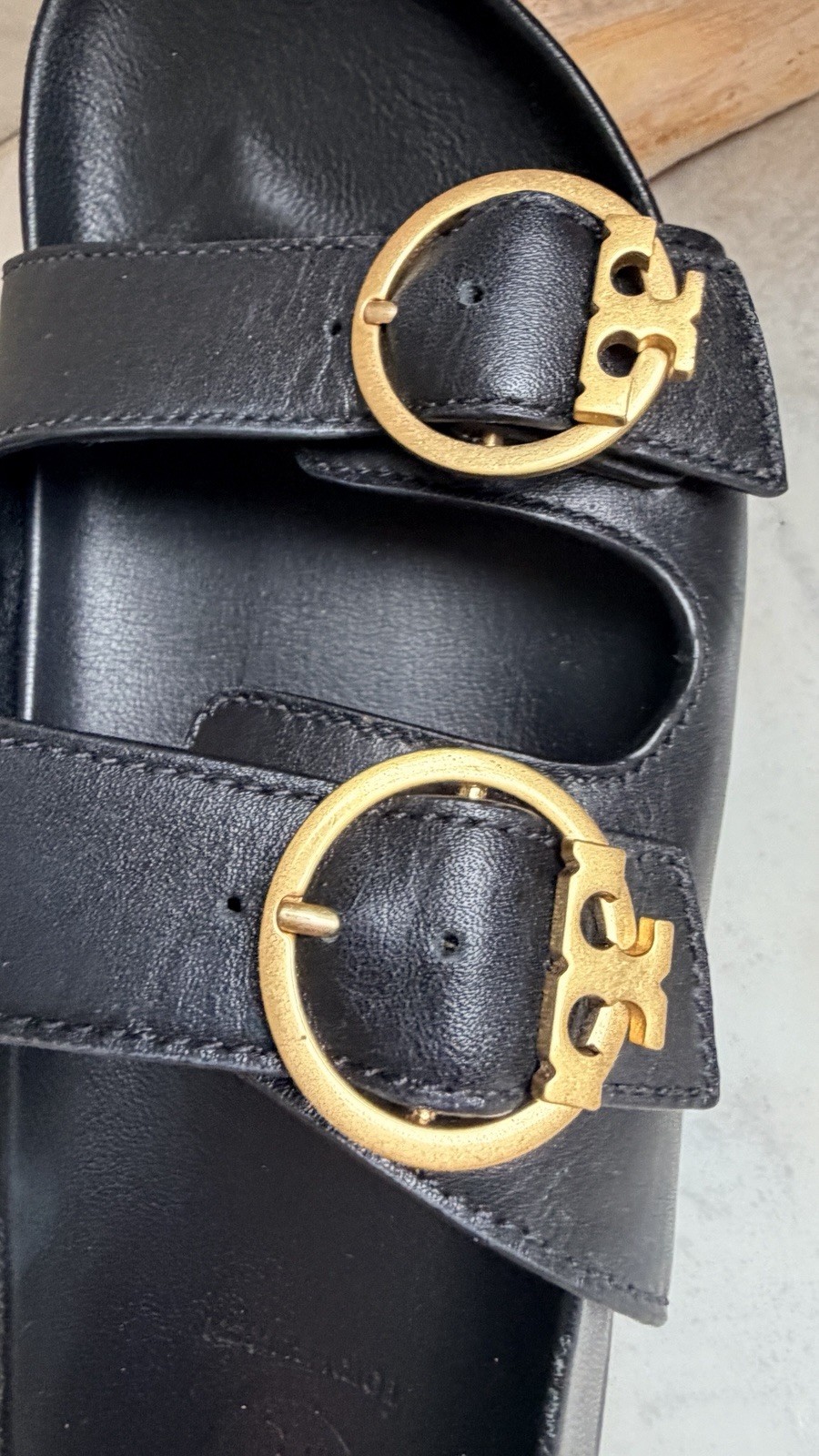 TORY BURCH ANATOMIC SLIDE LEATHER SLIP ON SANDAL Black Size 7 thumbnail 3