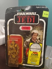 Vintage 1983 Star Wars ROTJ HAN SOLO in TRENCH COAT JEDI Action Figure 77A Back