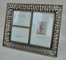 ANTIQUE BRASS STYLE  3 PHOTO MULTI FRAME - UNUSED, PERFECT CONDITION!
