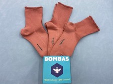 3 Pairs Bombas Lightweight Women Everyday Ruffle Rib Quarter Socks Size M