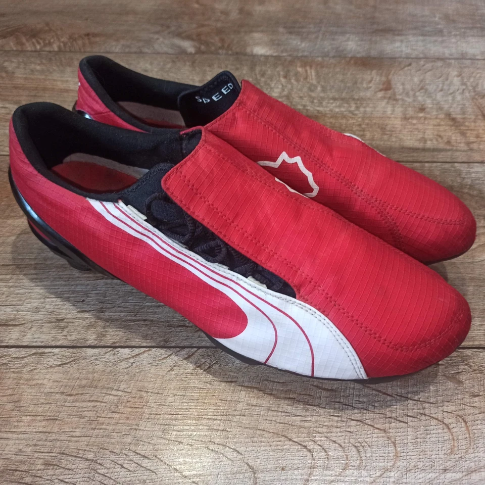 VTG Puma V1.06 SG 2006 Carbon Red/White/Black Soccer Cleats Football Boots Sz 12 - Image 2 of 4