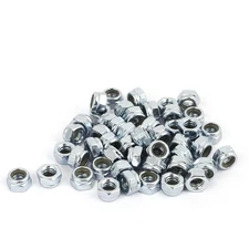 50Pcs 3/16"-24 Hex Lock Nut Carbon Steel for Fasteners Self-Locking Nylon Insert