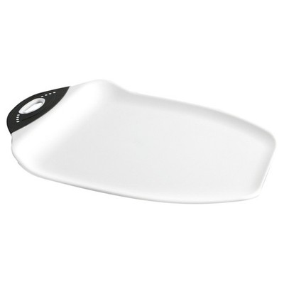 Dexas Chop & Scoop Cutting Board, 11 by 15''L x 11''W, White with Black Handle 