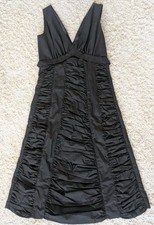 Runway Marc Jacobs Sz S Black Ruched A-Line Babydoll 100% Cotton Dress Halter