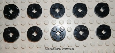 Lego Basic 10 Platten rund 2x2 schwarz #4032 NEUWARE