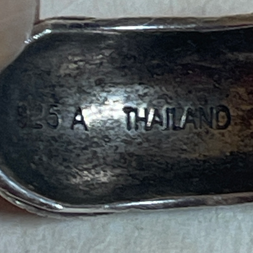 Pendientes perforados con medio aro de marcasita de plata de ley 925 A de Tailandia con marca - Imagen 7 de 9