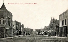 Spring Valley Minnesota Broadway South View Storefronts Postcard COPY #75431