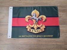 KING'S REGIMENT FLAG size 1.3ftx2ft SUITABLE TO FLY FROM  MOTORBIKES AND AREIALS