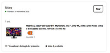 MSI MAG 322UP QD-OLED E16 MONITOR, 31,5 ", UHD 4K, 3840 x 2160, 0.03ms 165Hz