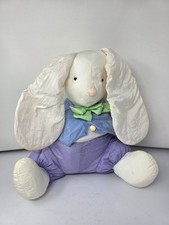 Russ Berrie Bunny Puffy Plush Nylon Purple Blue White stuffed animal Easter