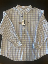 IZOD Men's Button Down Long Sleeve Dress Shirt Azarine Blue 3XL Big  Tall NWT