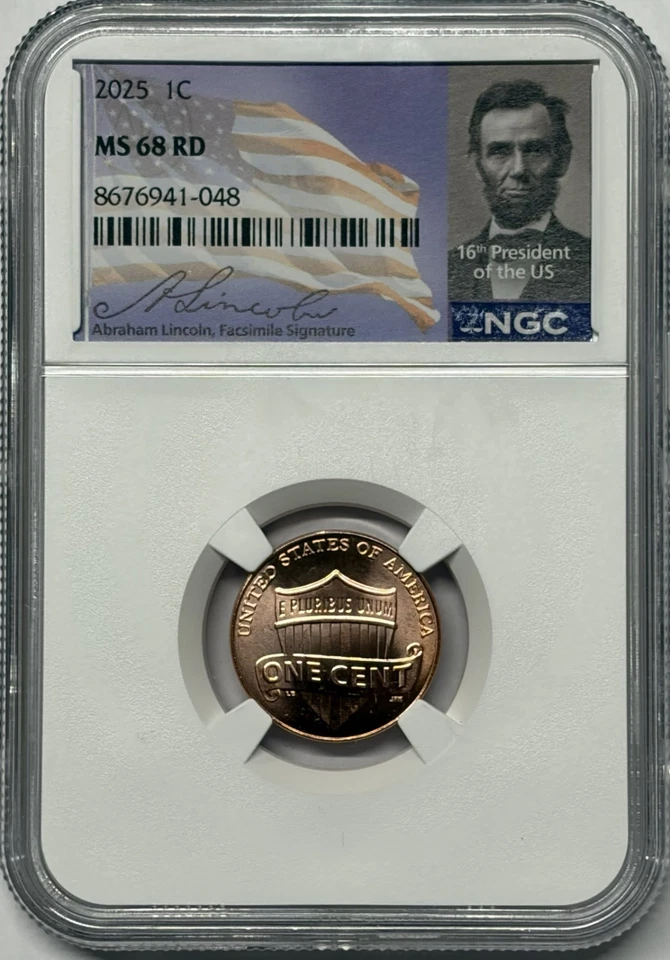 2025 P Lincoln Shield NGC MS68 RD Signature Portrait Labels - Image 3 of 3