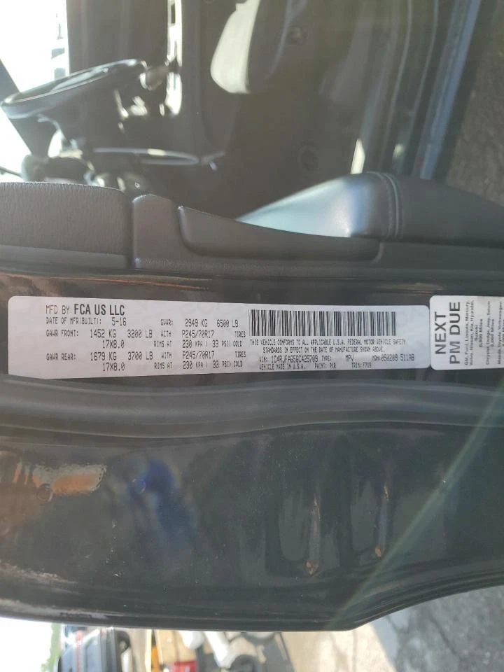 Parasol izquierdo usado se adapta a: Jeep Grand Cherokee 2016 con iluminación izquierda grado A Foto 3 de 4