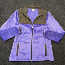 Fila Sport Jacket Womens Small Purple Gray Fleece Full Zip Colorblock Outdoor