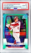 Shohei Ohtani RARE AQUA MOJO REFRACTOR /225 BOWMAN CHROME PSA 10