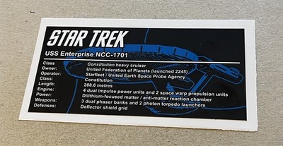 Star Trek USS Enterprise NCC-1701 Aufkleber UCS Style Sticker Decal für Lego MOC