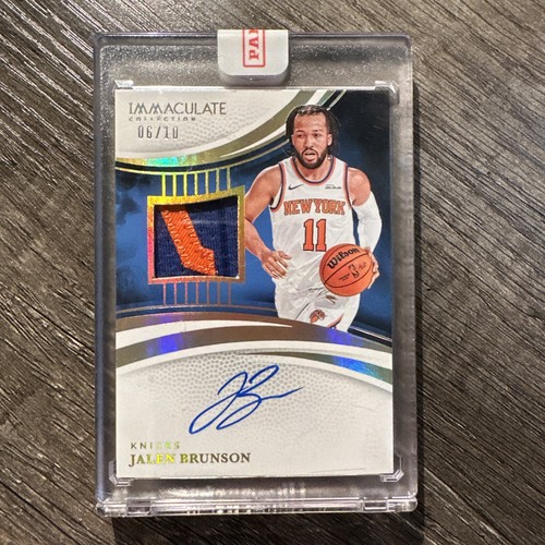 Jalen Brunson 2024-25 Panini Immaculate Gold Patch Auto 06/10 On-Card Knicks