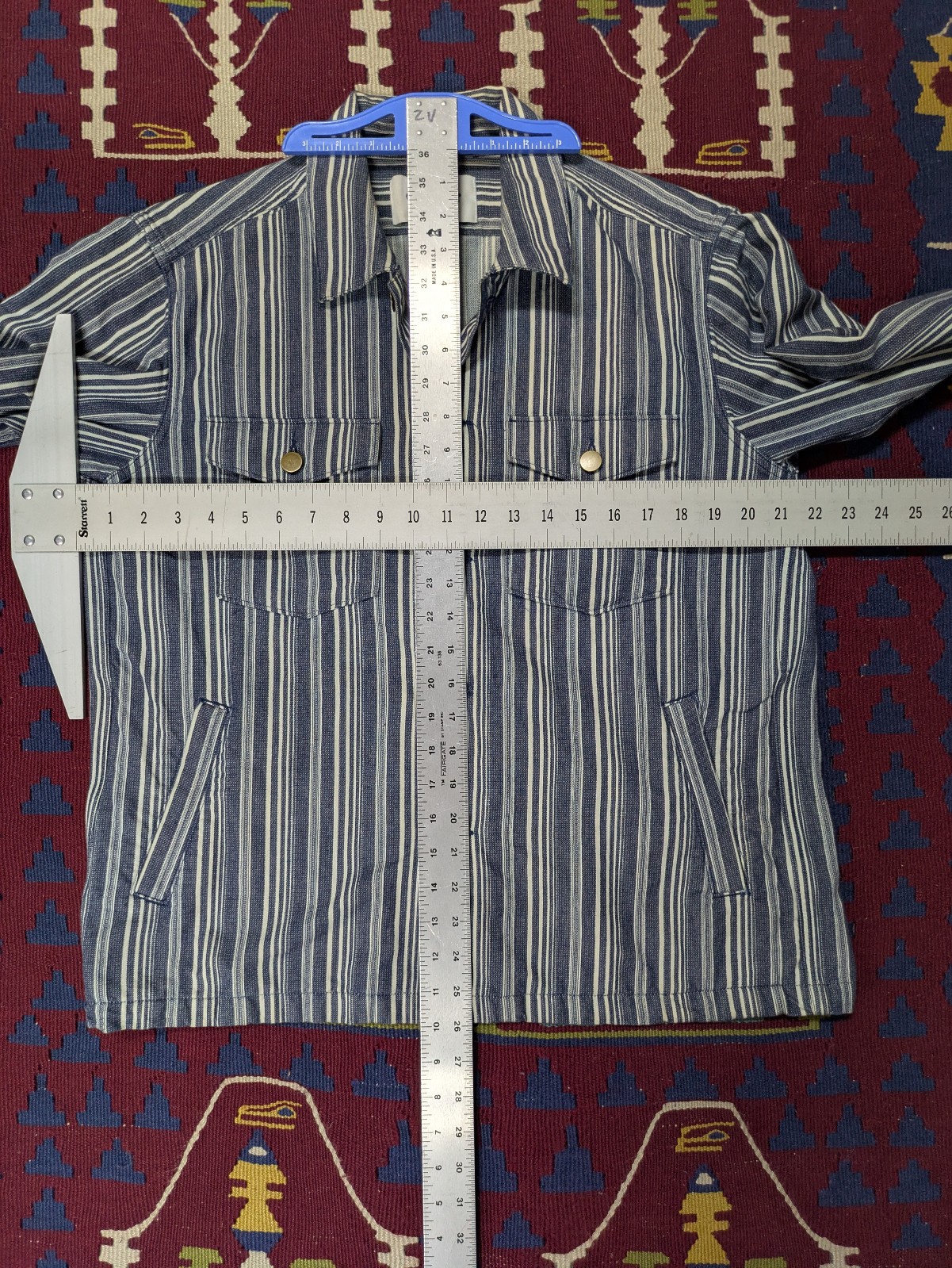 Corridor Indigo Striped Jacket, Medium, Trucker J… - image 4