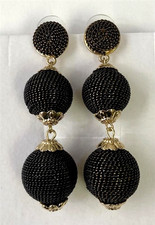 QVC The Shailene - Graduated Sphere Drop Earrings Black