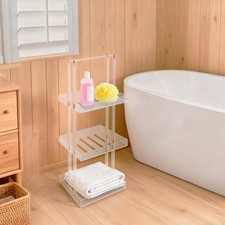 3 Tier Acrylic Standing Shower Shelf Shower Organizer Stand Corner Shower Caddy