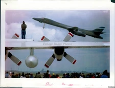1993 Airshow Military Aircraft Crowd Propeller Photo 8X10