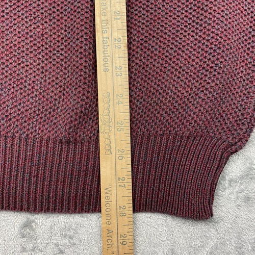 Vtg Timber Creek Wrangler Sweater Mens L Red Crewneck Cotton Honeycomb Textured - Picture 14 of 15