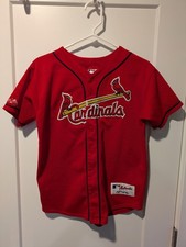 Vintage 90s St. Louis Cardinals 7X Signed Majestic Baseball Jersey USA - Youth L
