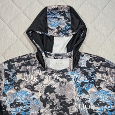 HUK Fishing Men s Hoodie Icon X Tide Change Long Sleeve Size M black/blue/gray