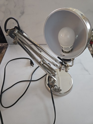 IKEA Desk Lamp Drafting Silver Adjustable Arm Head Metal Light Articulating - Picture 2 of 3