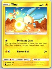 Minun 54/168 NM Non Holo SM - Celestial Storm Pokemon Sumiyoshi Kizuki 2018