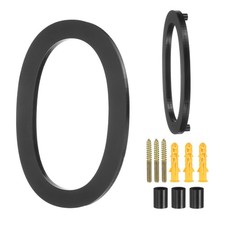 6" Acrylic Modern Floating House Numbers for Outside Address Number 0, Black