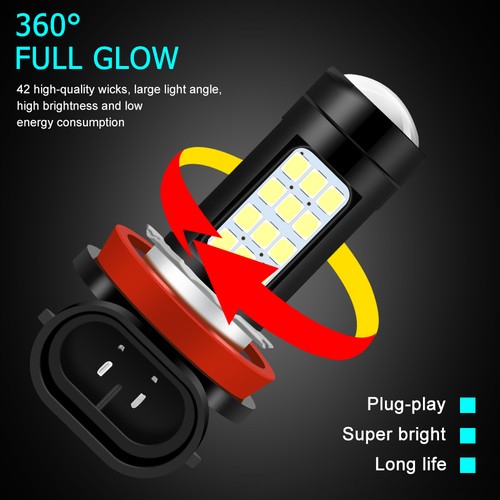 9006 HB4 Samsung LED 12V 42 SMD Canbus 6000K Super White Fog Light Bulbs I309 - Picture 3 of 9