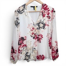 White House Black Market Top Womens 8 White P...
