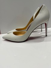 Christian Louboutin Iriza 85 White Leather Heels EU 39 Uk 6