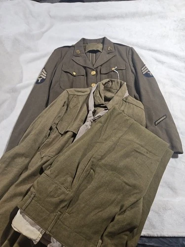 US Army Medic WW2 Jacket Shirt Tie Pants SIZE 37R Military Sergeant Uniform