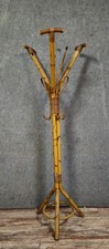 Porte-manteau ancien en bambou et rotin, travail d'art de la fin du XIXᵉ
