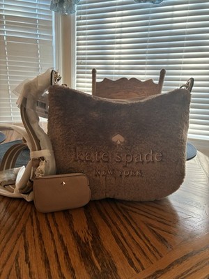 kate spade - Rosie Faux Fur Crossbody Purse - Light Fawn (200) R5K - K1894 - NWT
