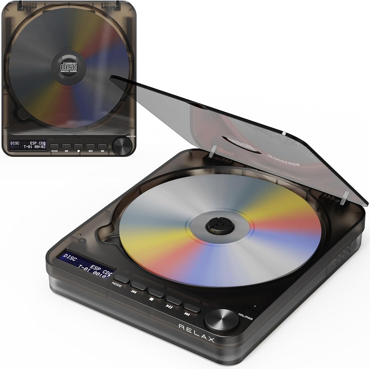 RELAX PIXEL TUNES Bluetooth CD Player Warm Gray | eBay