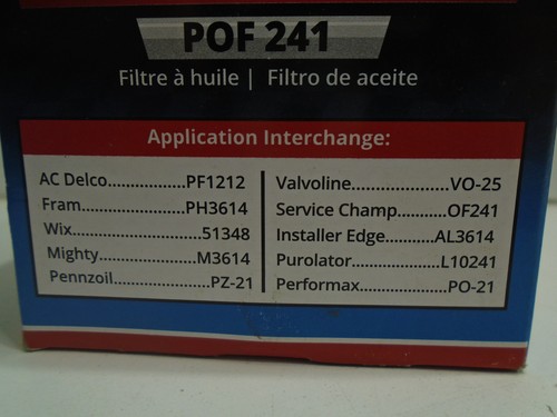*NEW* PRIME GUARD POF 241 PREMIUM OIL FILTER - Picture 7 of 7