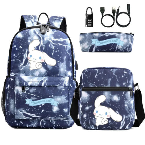 Cinnamoroll USB Anti-theft Lock School Book Bags Backpack Shoulder Bag Pen Bags - Picture 18 of 56