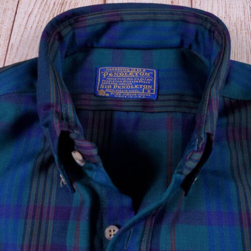 NWT VINTAGE Pendleton Small Sir Pendleton Plaid Wool Shirt small holes
