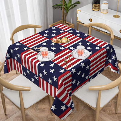 Sweetshow 4Th of July Independence Day USA Patriotic Table Cloth 60 Inch Square 