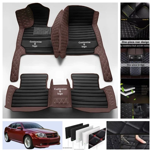 For Dodge Avenger 2007-2014 Car Floor Mats PU Leather Auto Liners Waterproof - Imagen 36 de 39