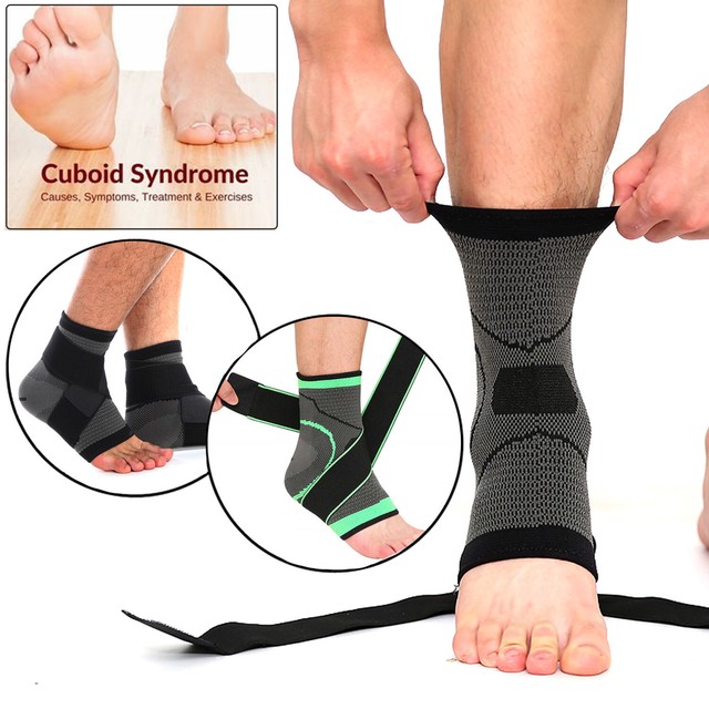 Copper Ankle Support Brace Compression Sleeve Bandage Stabilize Foot