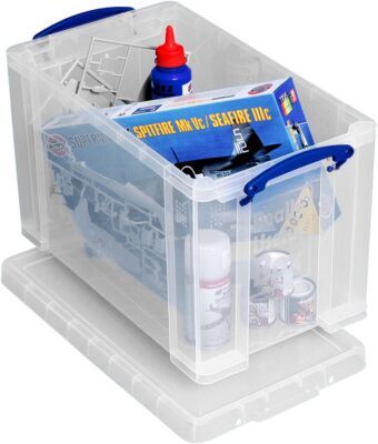 Transportbox 24l Volumen stapelbar mit Deckel & Griffen Recycling PP transparent