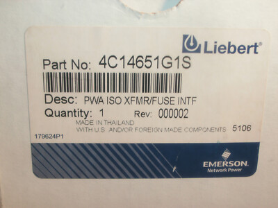 EMERSON/LIEBERT 4C14651G1 S PWA ISO TRANSFORMER/FUSE INTERFACE BOARD-2 AVAILABLE