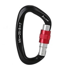 25KN Aluminum D-Shape Carabiner Screw Locking Hook Rock Climbing Caving Rescue