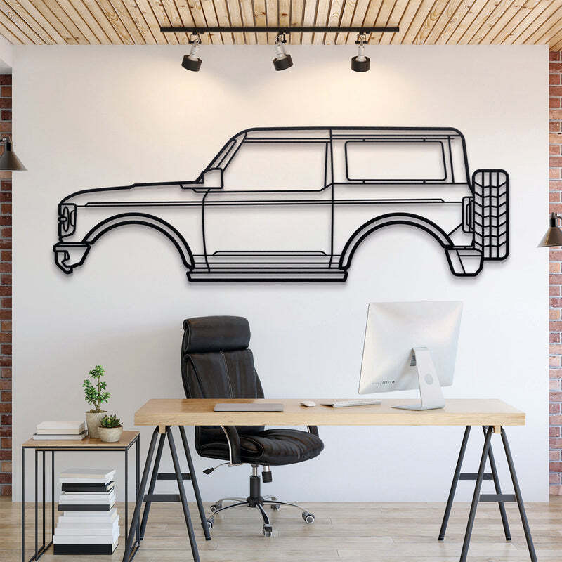 Wall Art Home Decor 3D Acrylic Metal Car Auto Poster USA Silhouette 2021 Bronco